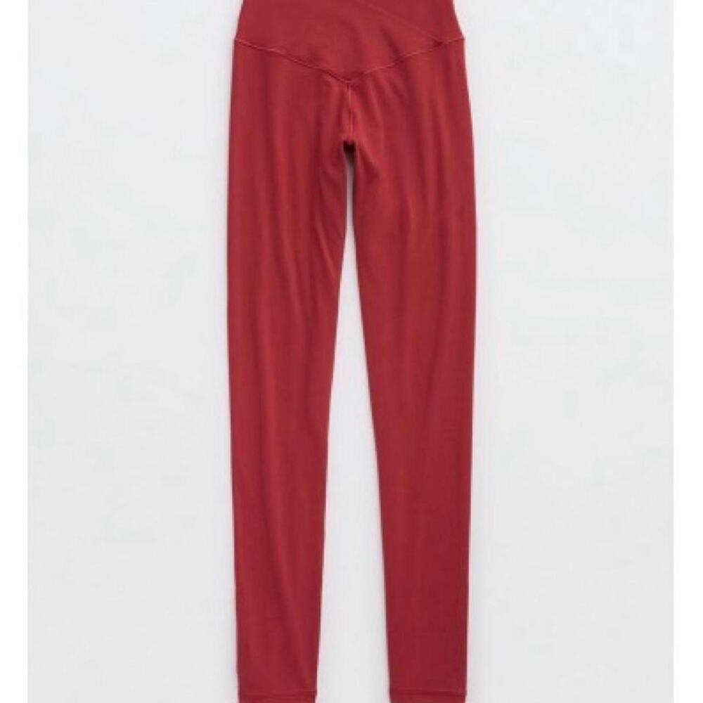 OFFLINE By Aerie Real Me High Waisted Crossover Leggings “Summer Burgundy”Size L
